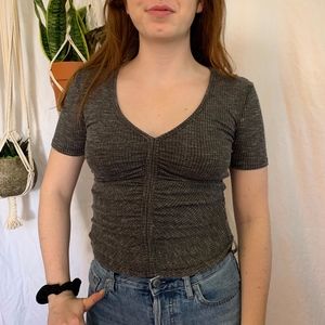 ruched grey tee